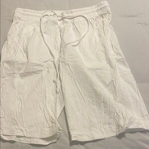 Free People White Drawstring Bermuda Shorts
